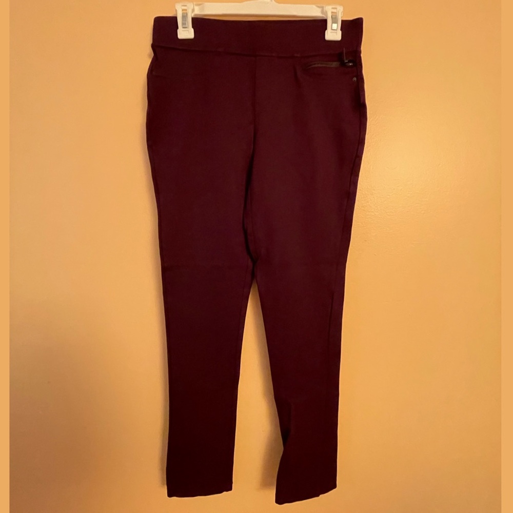 Maroon skinny dress pants